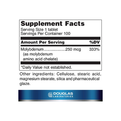 Molybdenum Tablets 250 mcg (100 tabs)